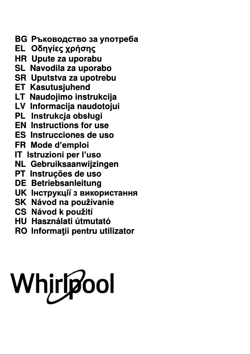 Page 1 of the manual User Manual Whirlpool AKR62FLTK