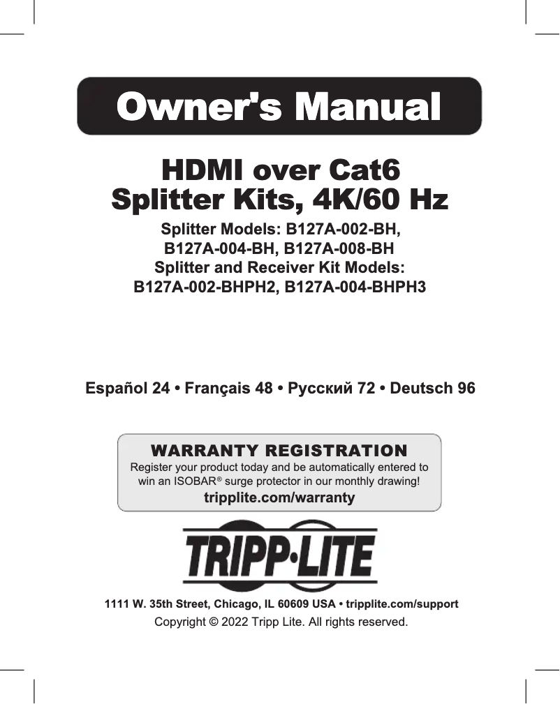 Page 1 of the manual User Manual Tripp Lite B127A-002-BHPH2