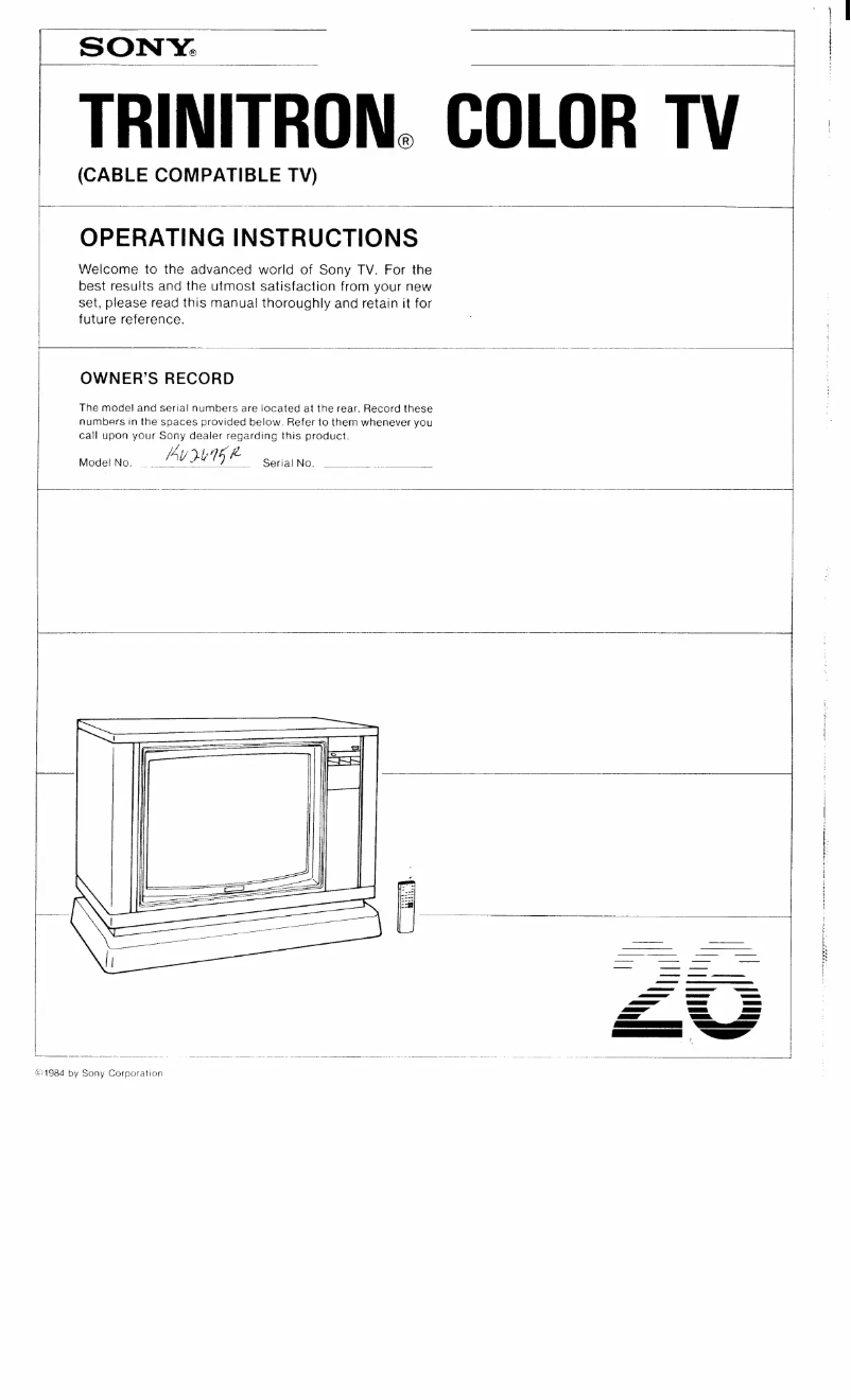 Page 1 of the manual User Manual Sony KV-2675R