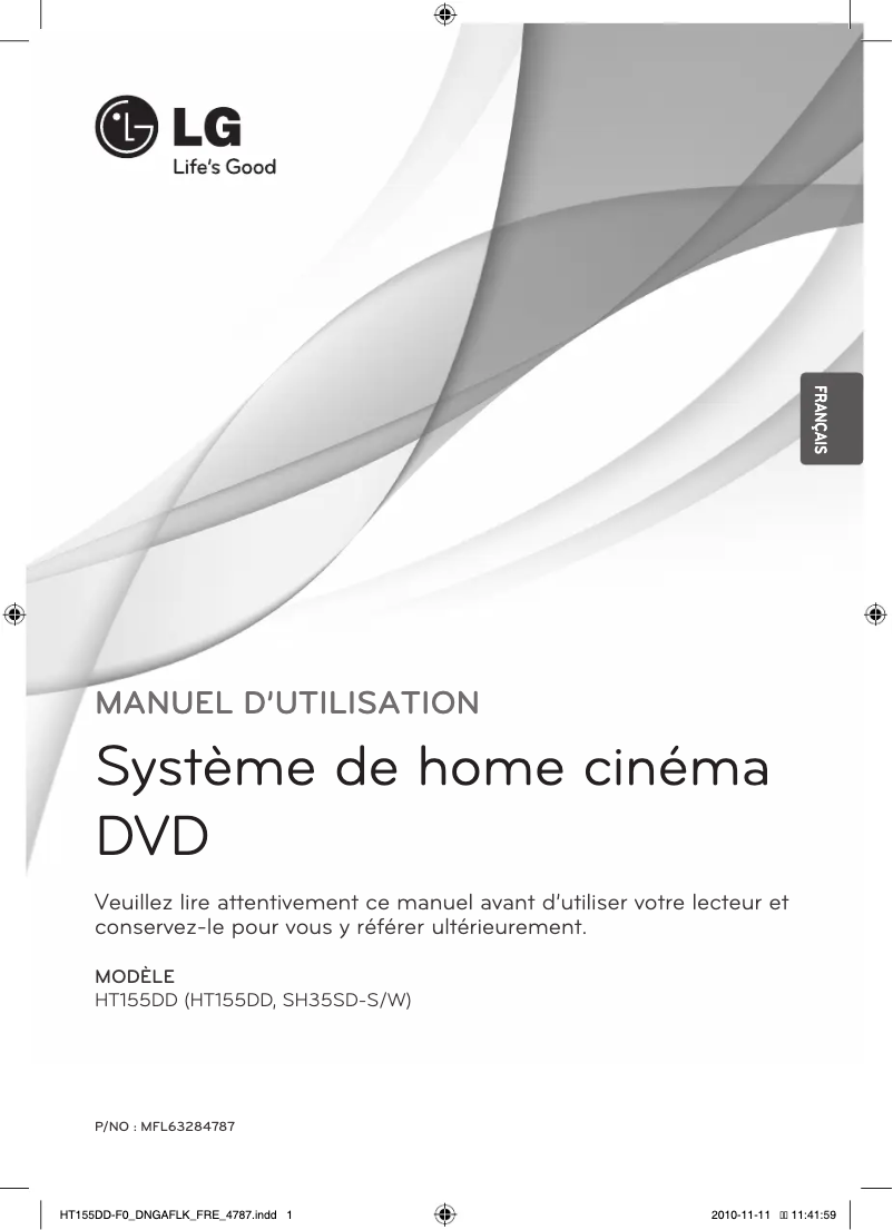 First page image of the manual for HT155DD