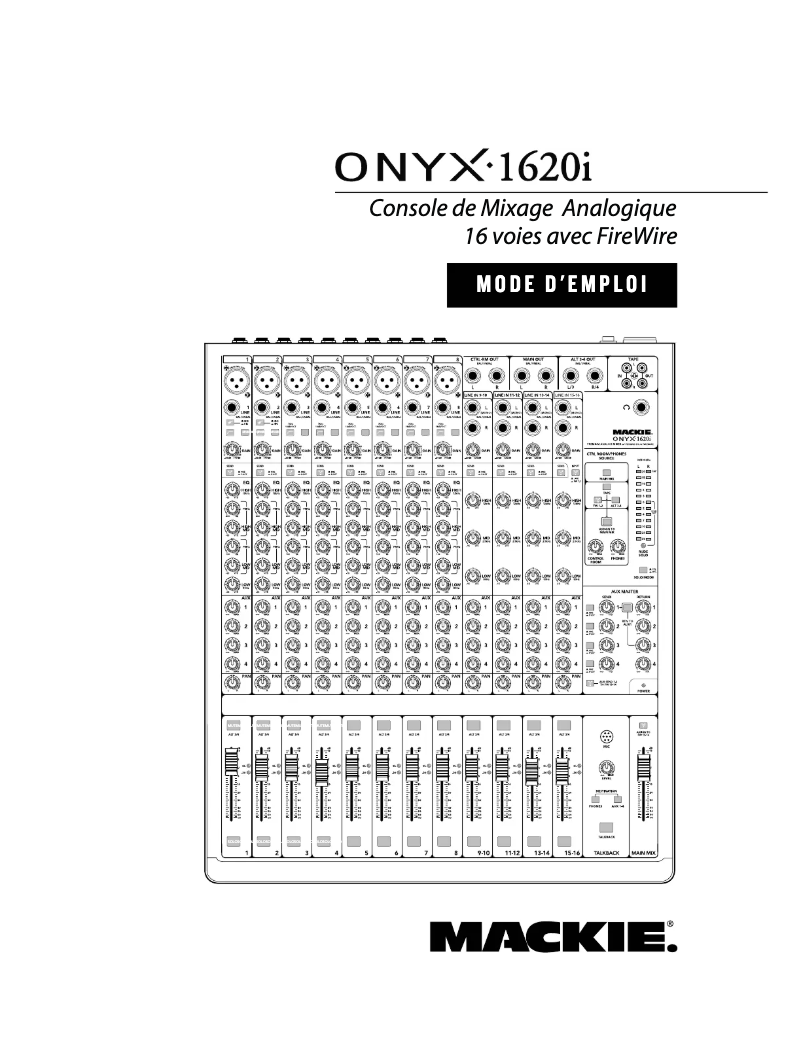First page image of the manual for Onyx 1620i