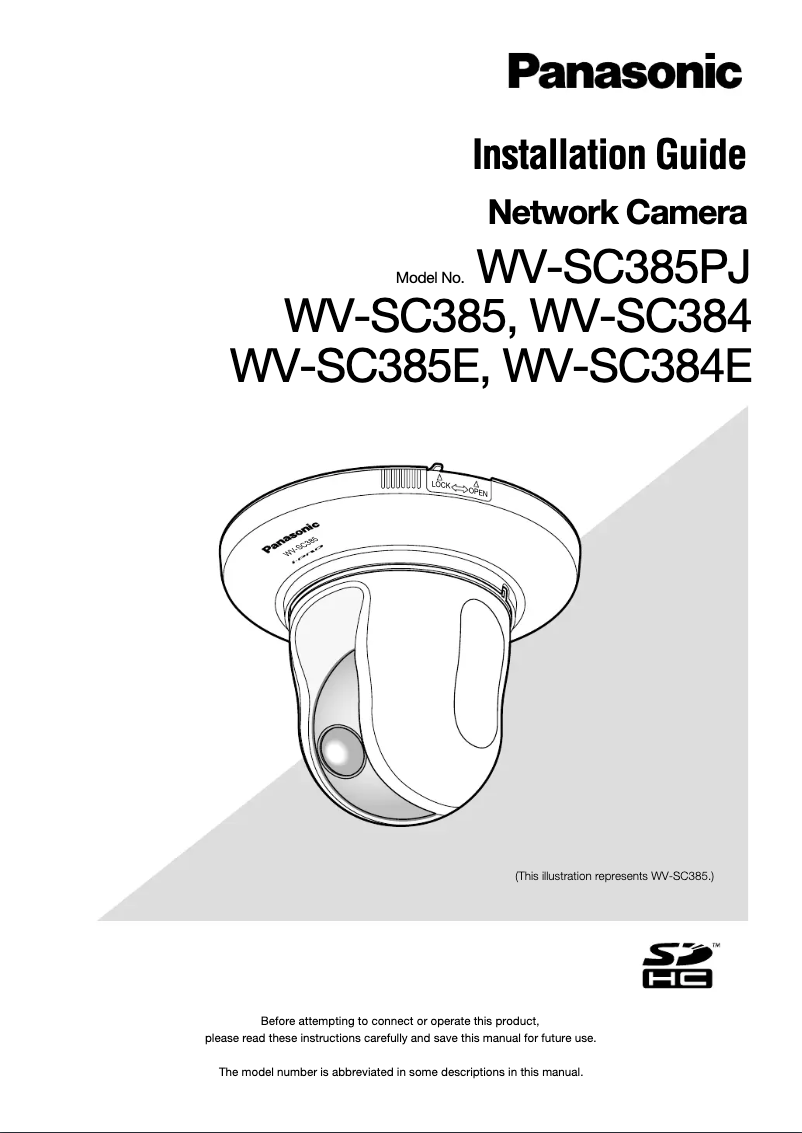 First page image of the manual for WV-SC385PJ
