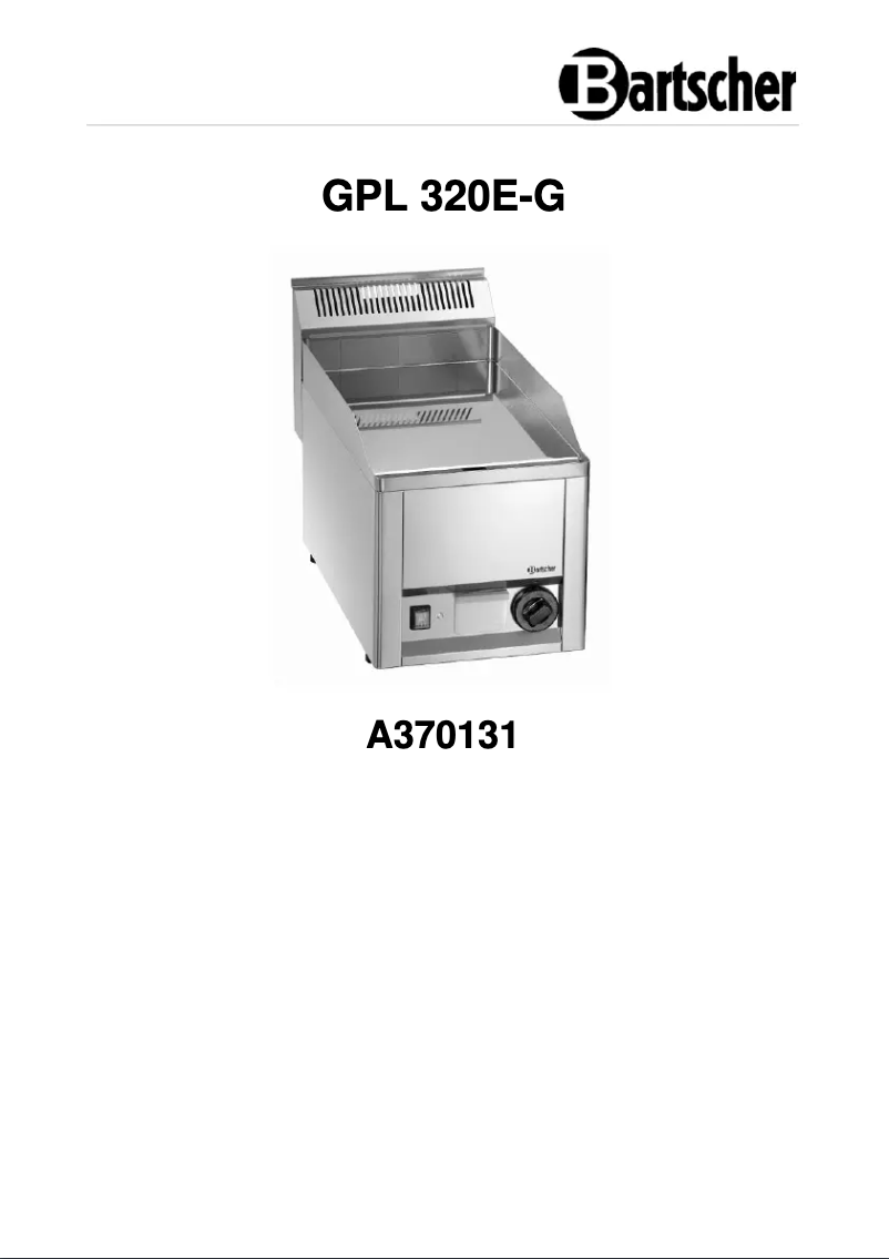 First page image of the manual for GPL 320E-G