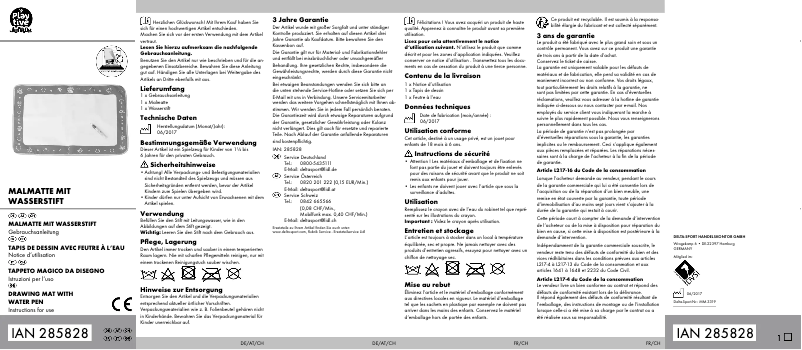 First page image of the manual for IAN 285828
