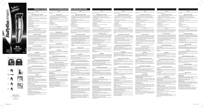 Page 1 of the manual User Manual BaByliss X-8