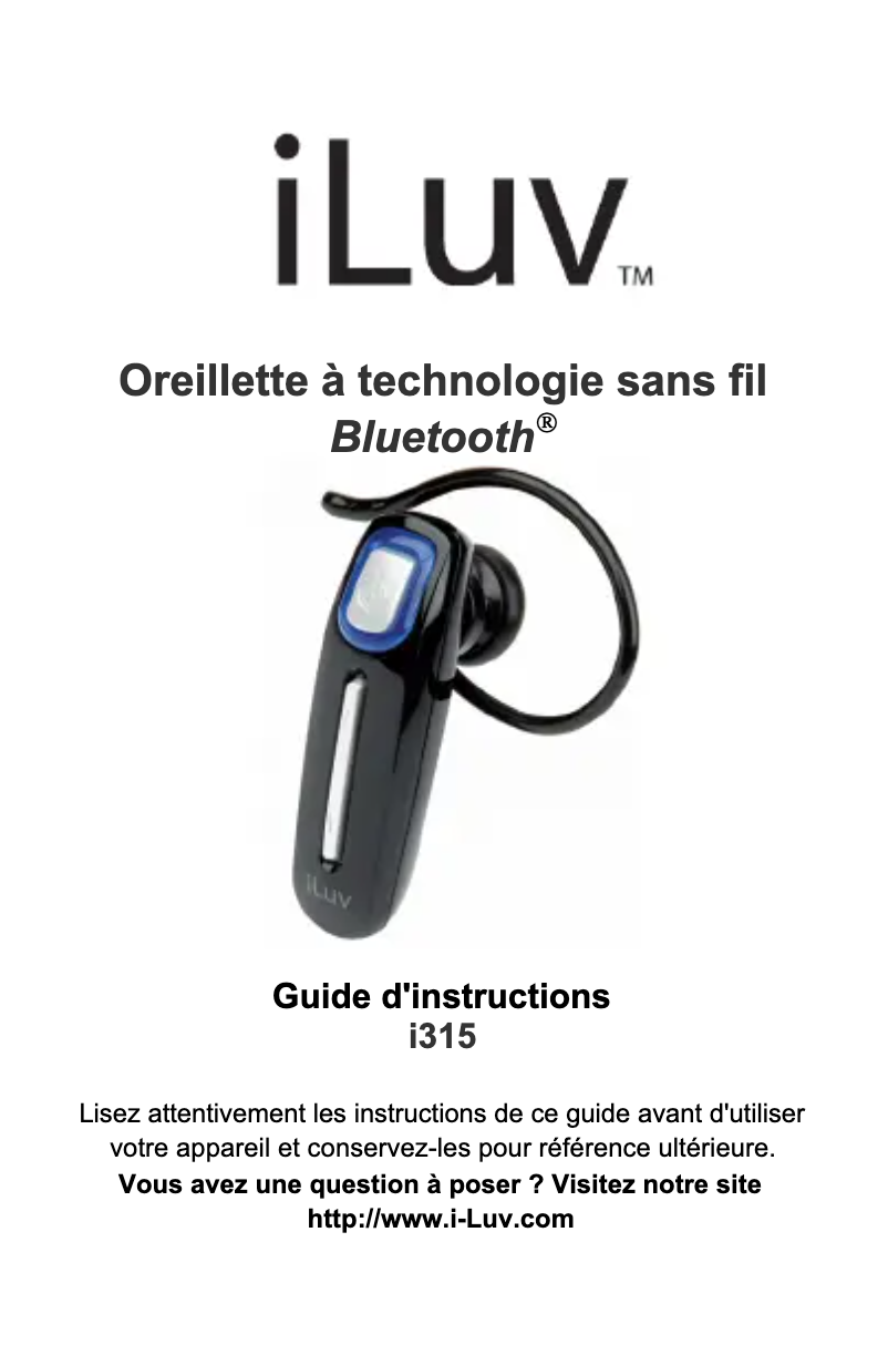 Page 1 of the manual User Manual iLuv i315