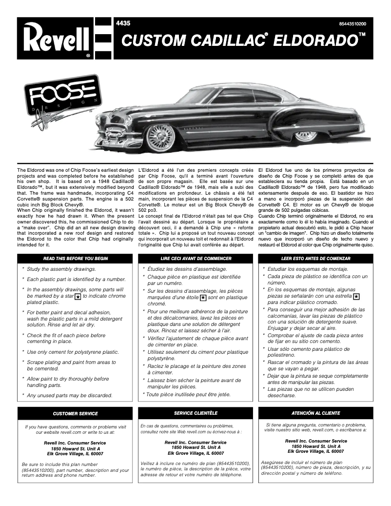 Page 1 of the manual User Manual Revell Custom Cadillac Eldorado