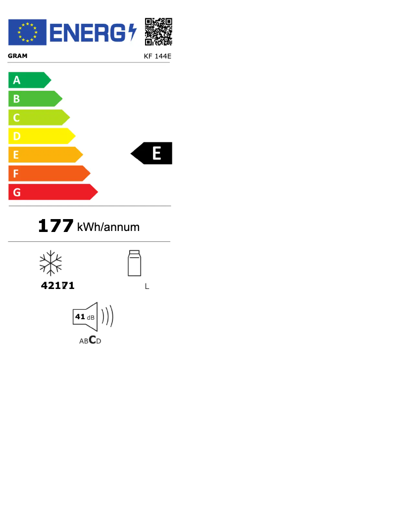 First page image of the manual for KF 144E
