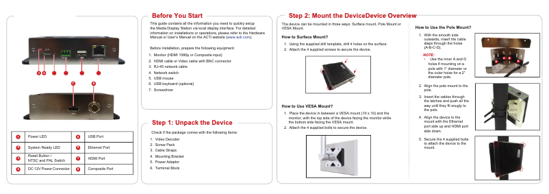 First page image of the manual for ECD-1000