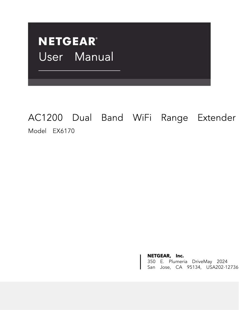 Page 1 of the manual User Manual Netgear EX6170