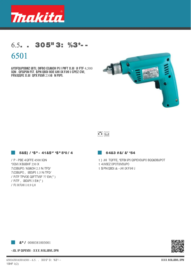 First page image of the manual for 6501