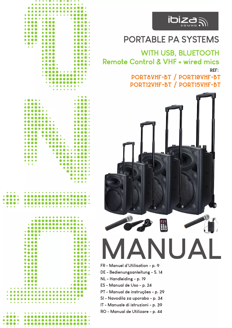 First page image of the manual for PORT10VHF-BT