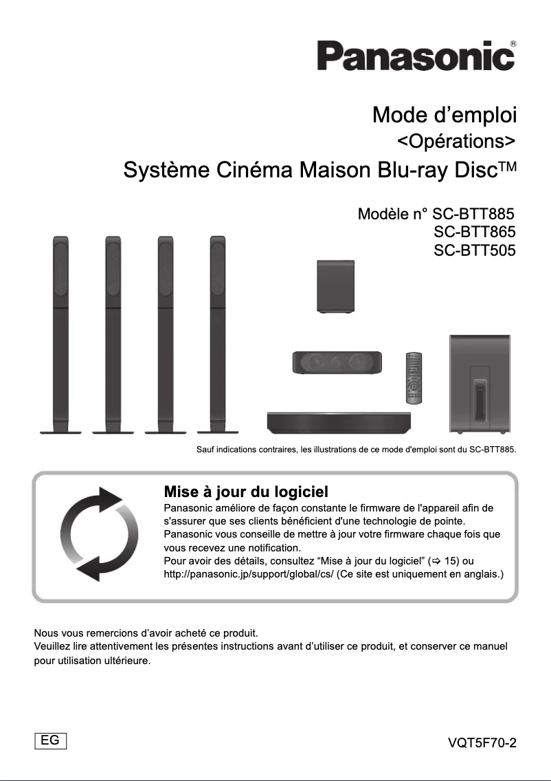 Page 1 of the manual User Manual Panasonic SC-BTT885