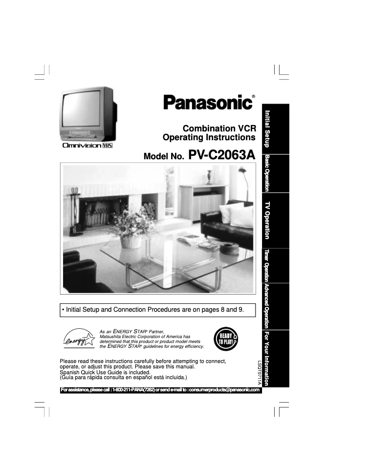 First page image of the manual for PV-C2063A