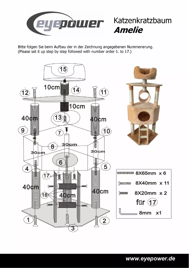 Page 1 of the manual User Manual Eyepower Amelie