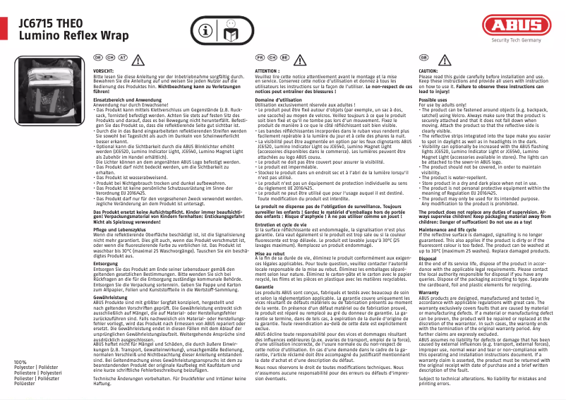 First page image of the manual for JC6715 THEO