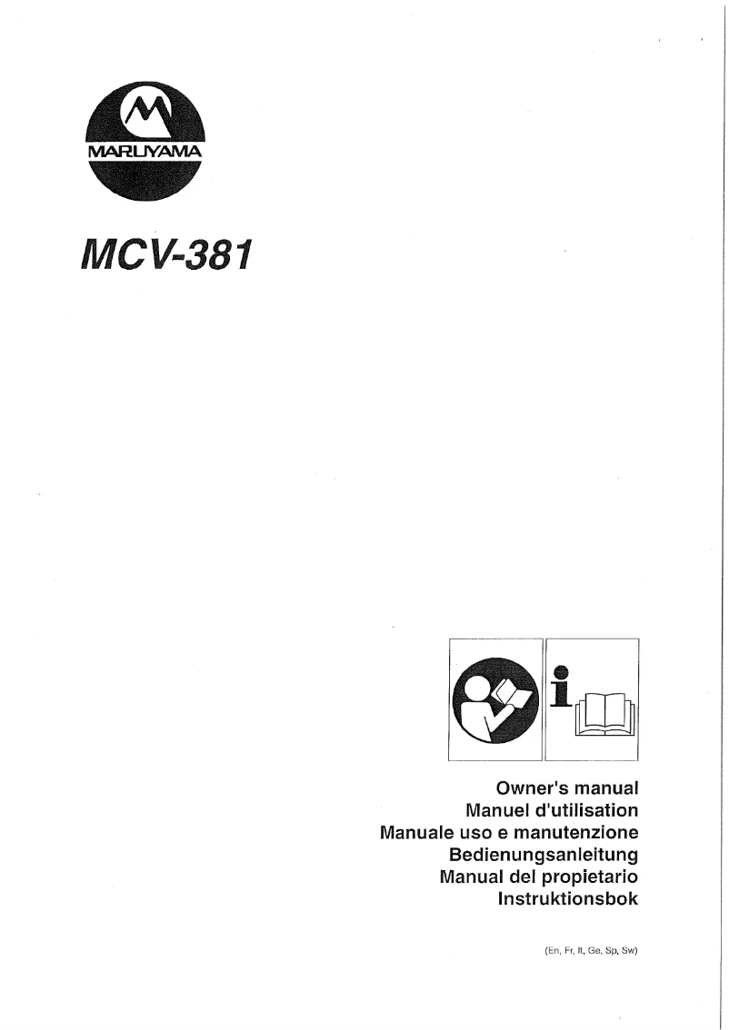 Page 1 of the manual User Manual Maruyama MCV381