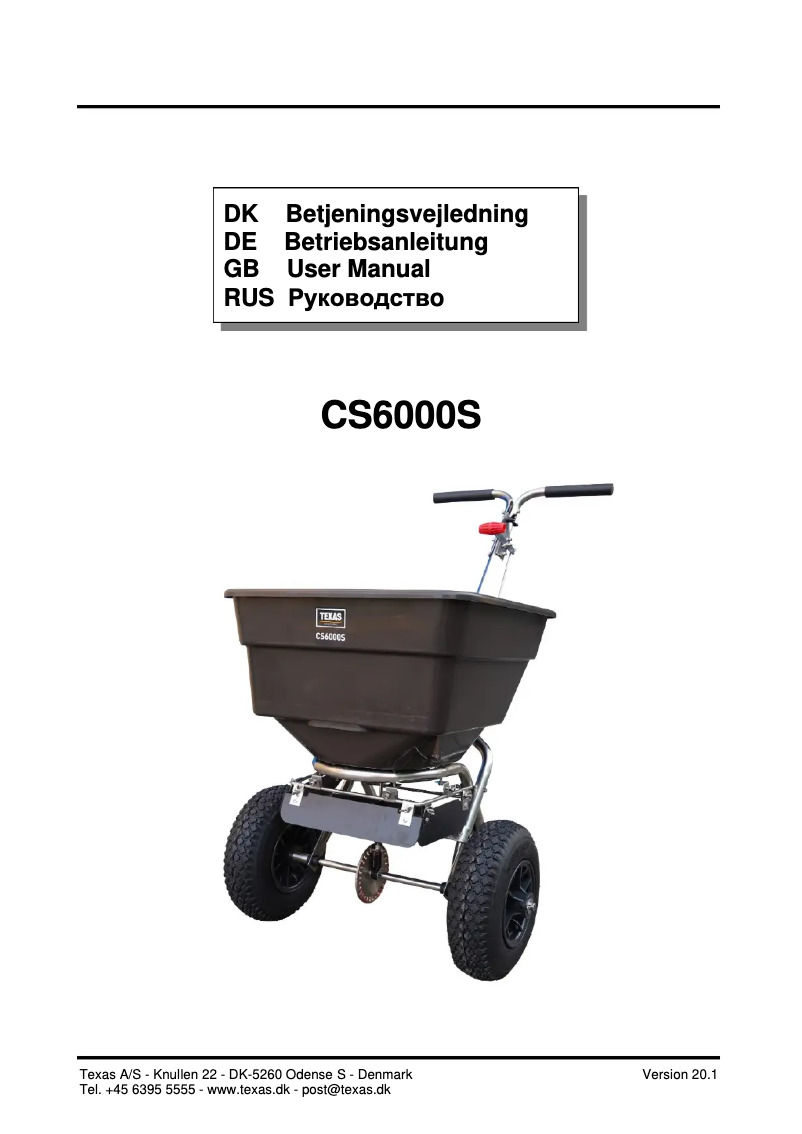 First page image of the manual for CS6000S