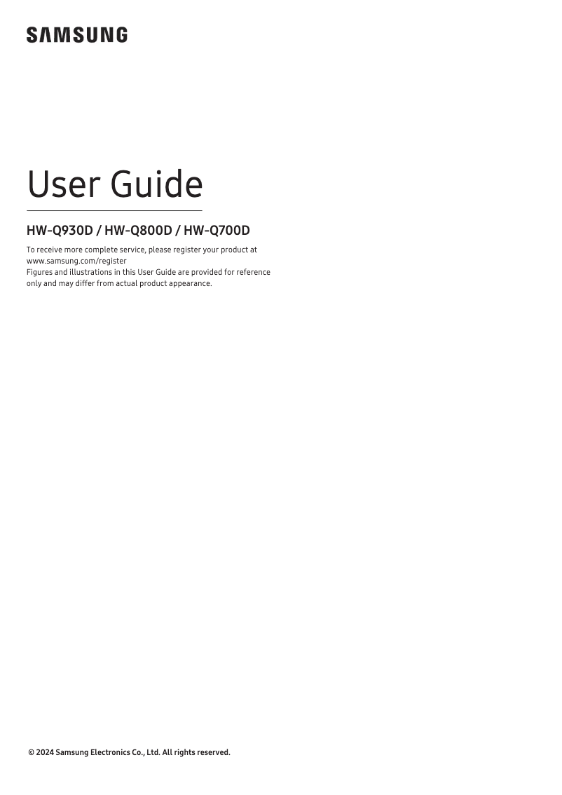 First page image of the manual for HW-Q800D