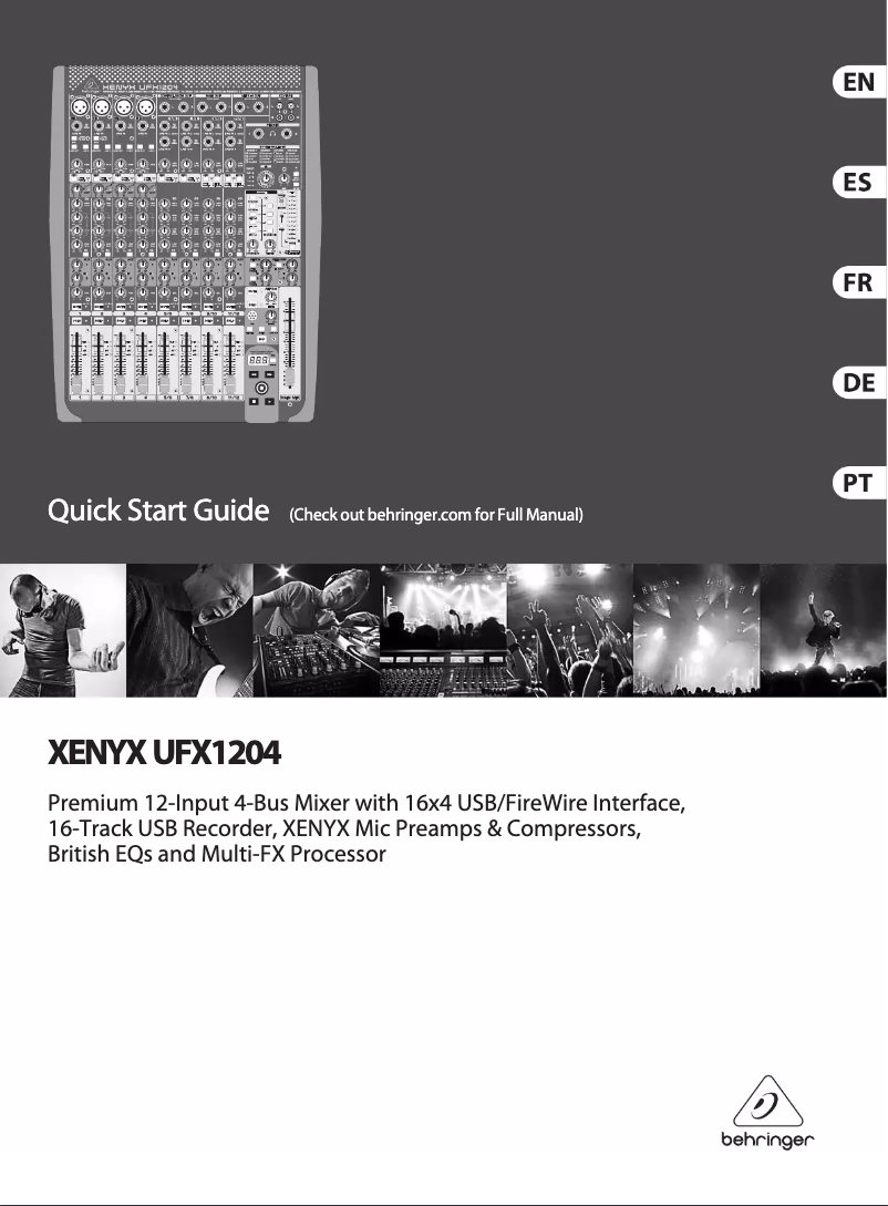 Page 1 of the manual User Manual Behringer XENYX UFX1204