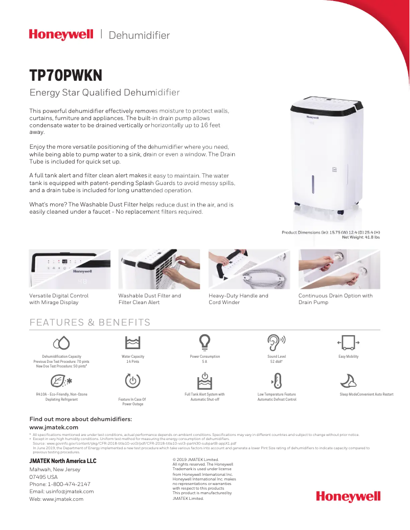 First page image of the manual for TP70P