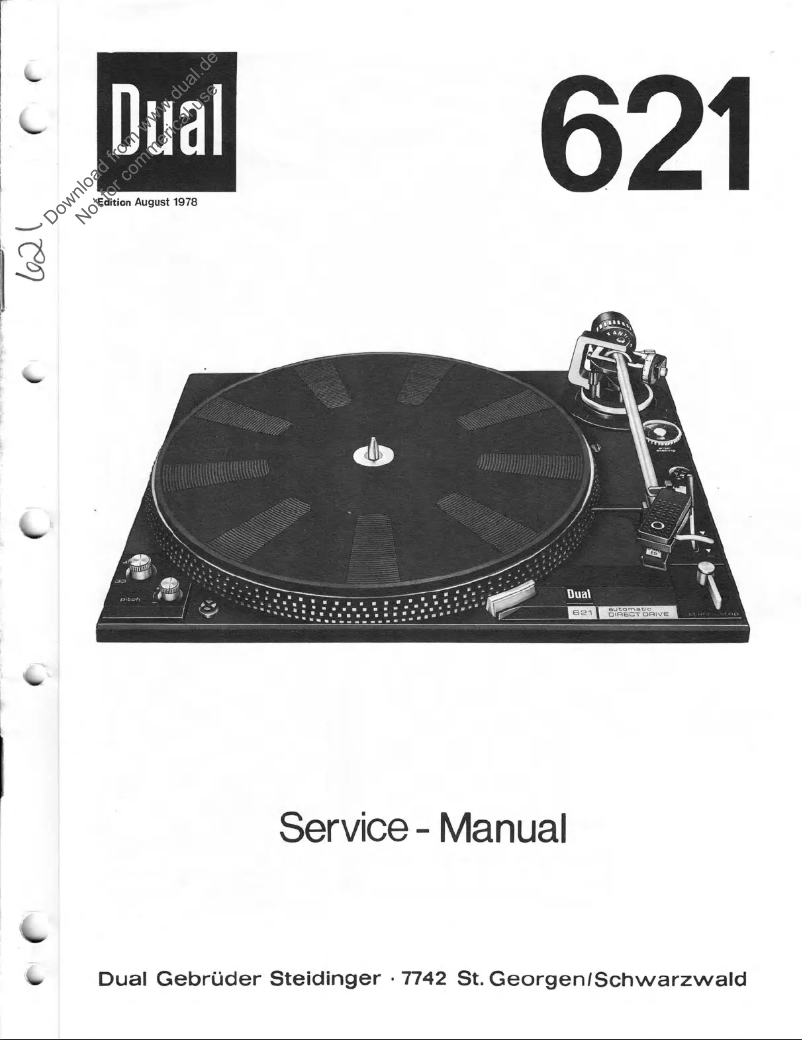 First page image of the manual for 621