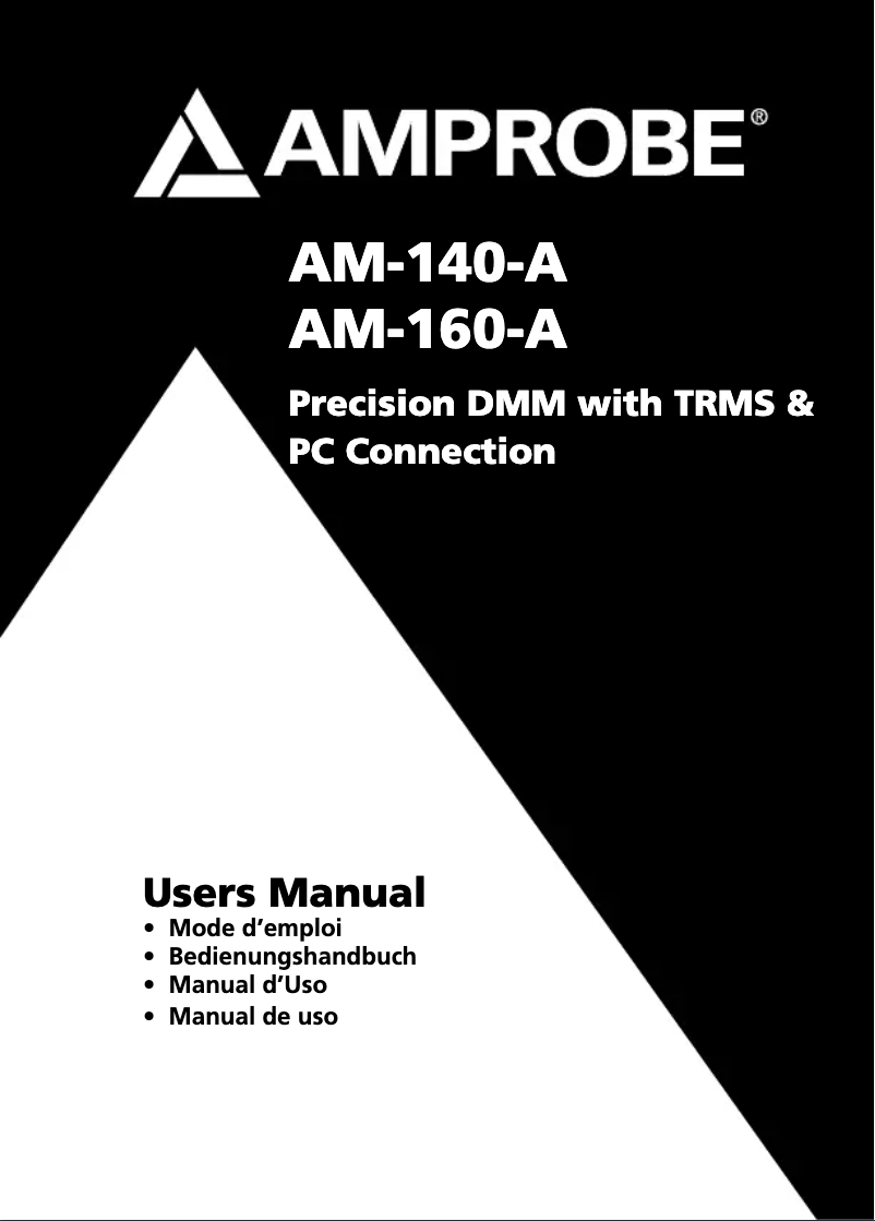 First page image of the manual for AM-160-A