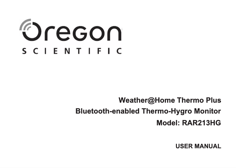 First page image of the manual for RAR213HG