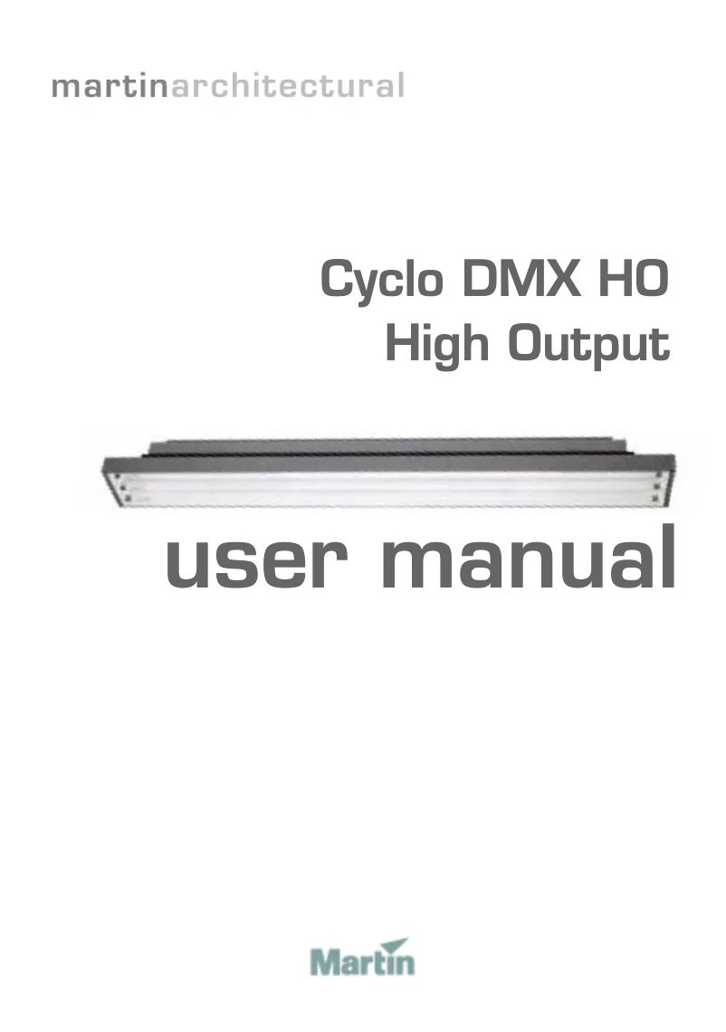 Page 1 of the manual User Manual Martin Cyclo DMX HO