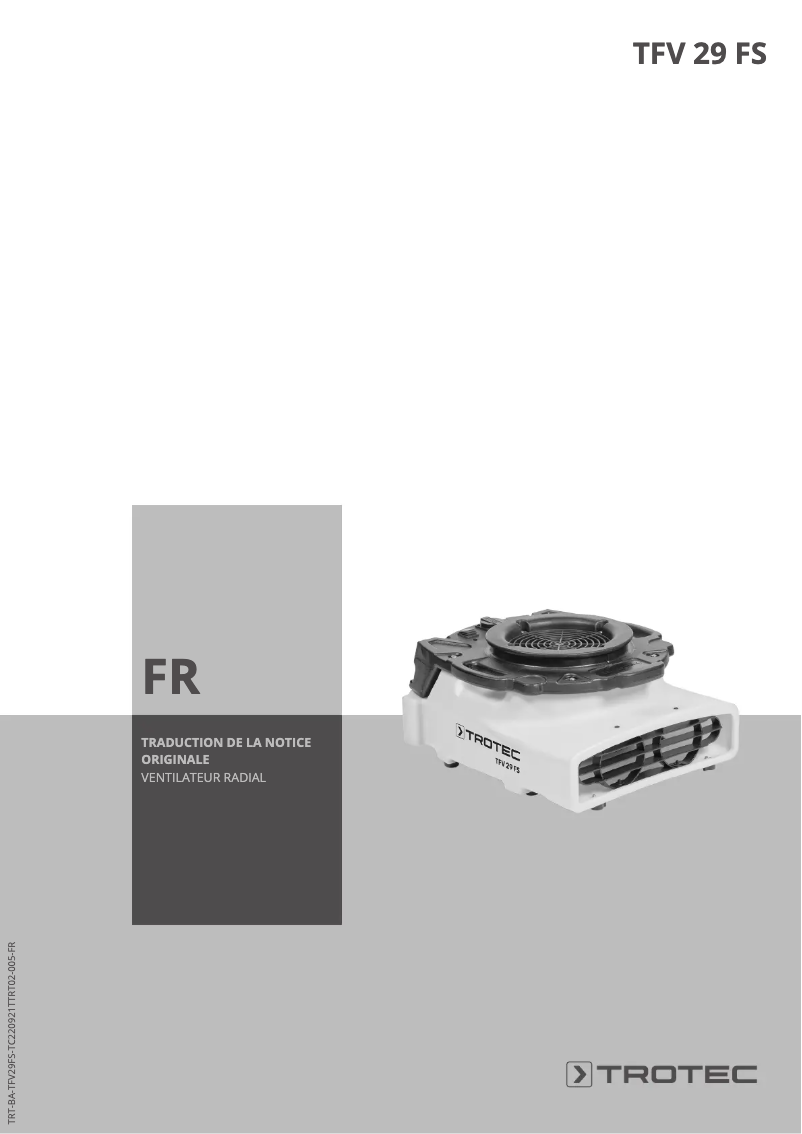 Page 1 of the manual User Manual Trotec TFV 29 FS