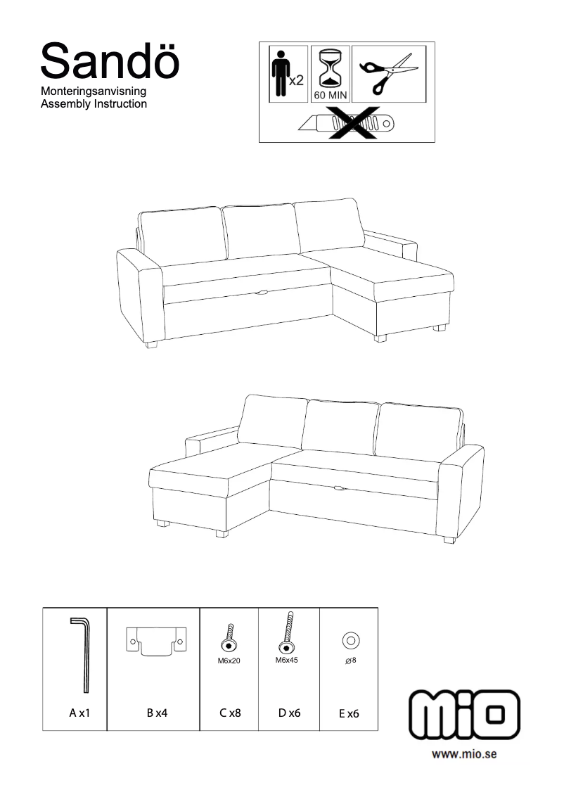 Page 1 of the manual User Manual Mio Sandö