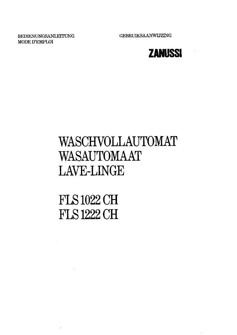 First page image of the manual for FLS 1222 CH