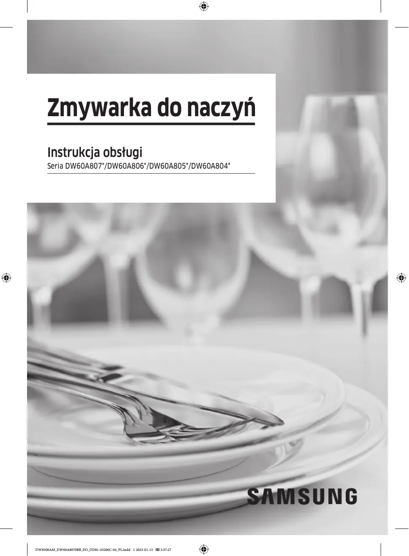 Page 1 of the manual User Manual Samsung DW60A8071BB