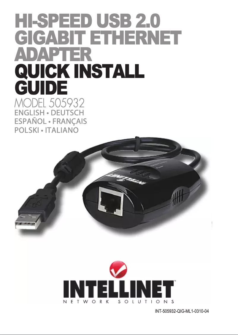 Page 1 de la notice Manuel utilisateur Intellinet 505932