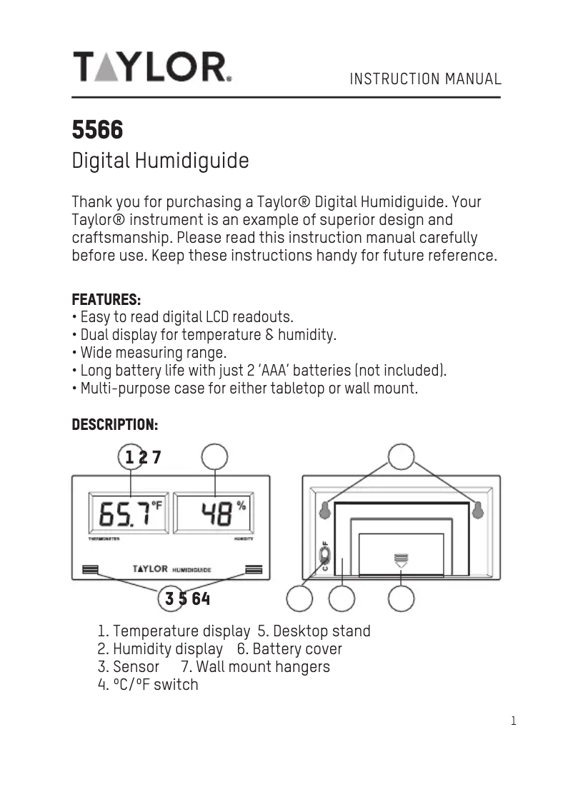 Image de la première page du manuel de l'appareil 5566