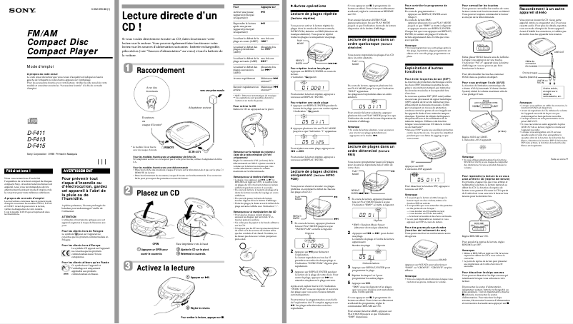 First page image of the manual for D-F413
