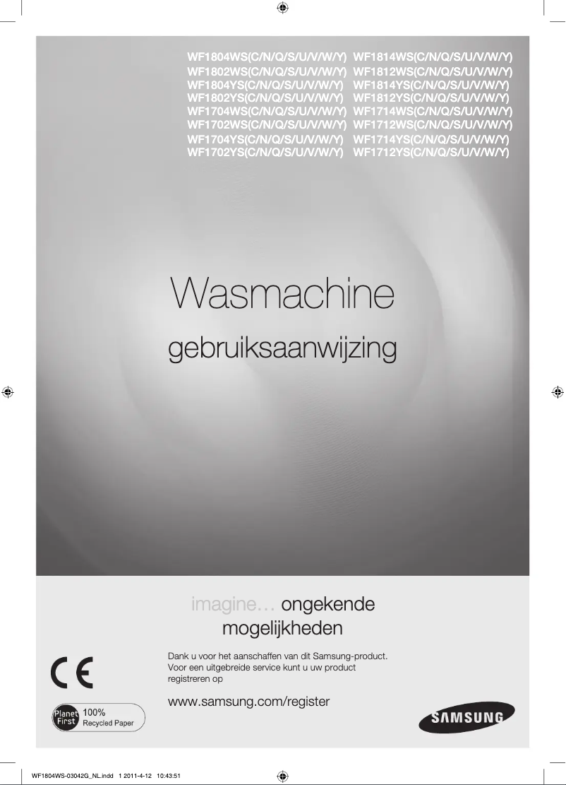 Page 1 of the manual User Manual Samsung WF1714YS