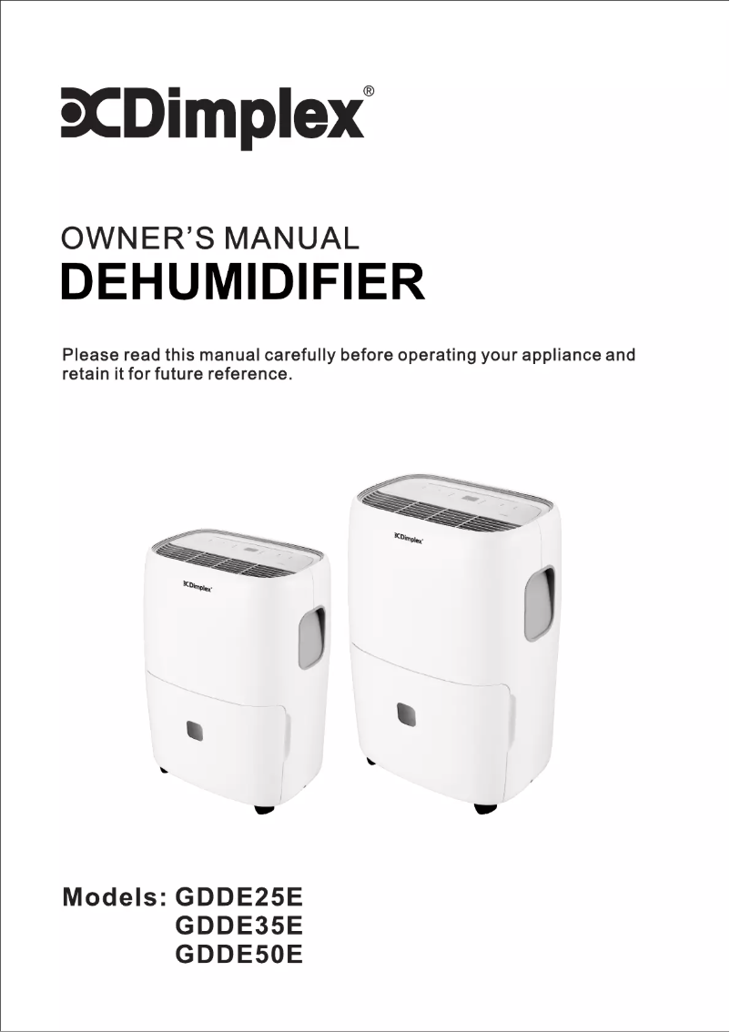 Page 1 of the manual Instruction Manual Dimplex GDDE35E