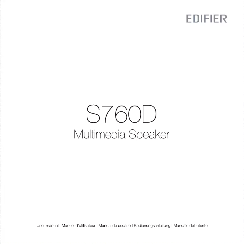Page 1 of the manual User Manual Edifier S760D