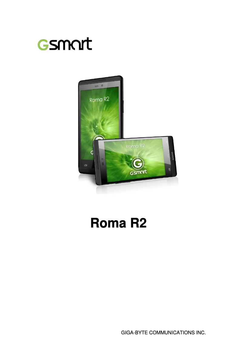 First page image of the manual for Roma R2