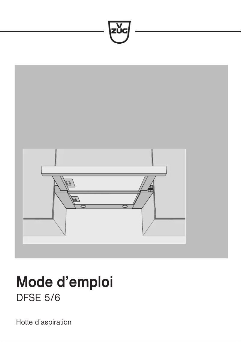 Page 1 of the manual User Manual V-Zug DFSE5n