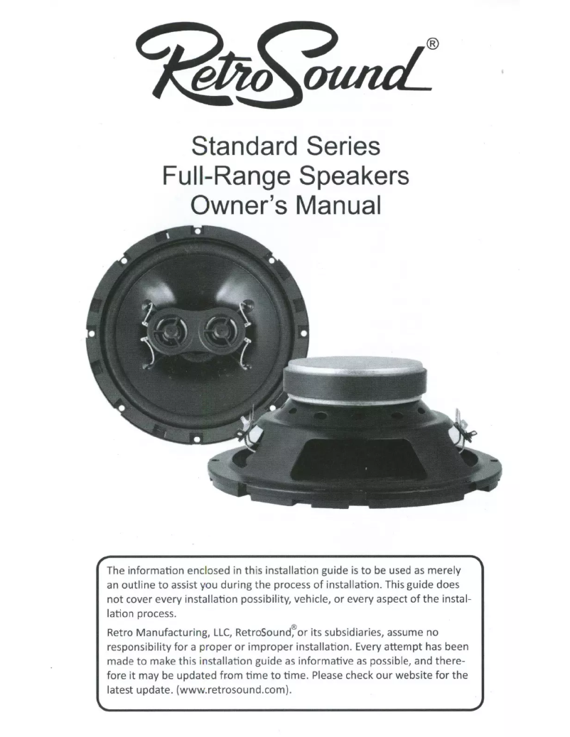 Page 1 of the manual User Manual RetroSound D-52UK