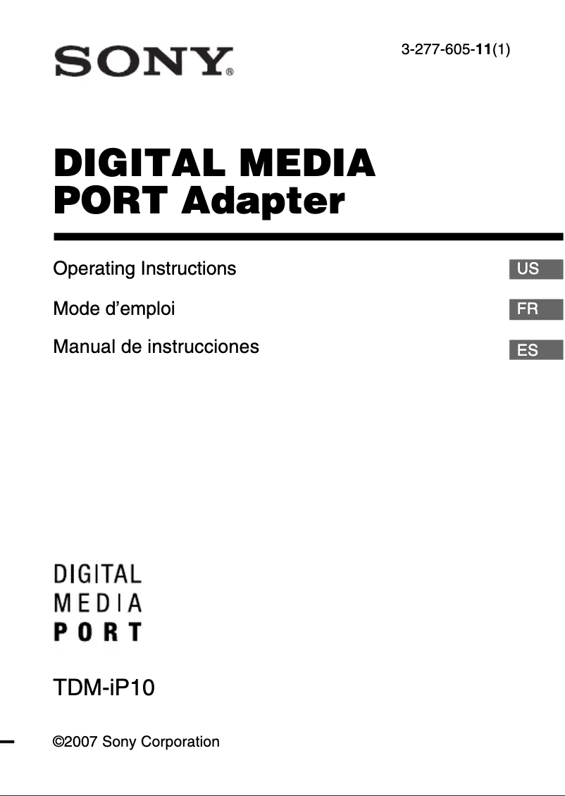 First page image of the manual for DAV-HDX277WC