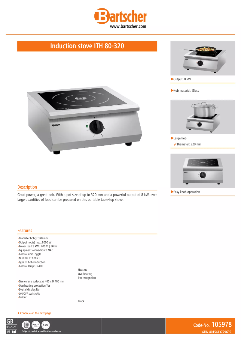 First page image of the manual for ITH 80