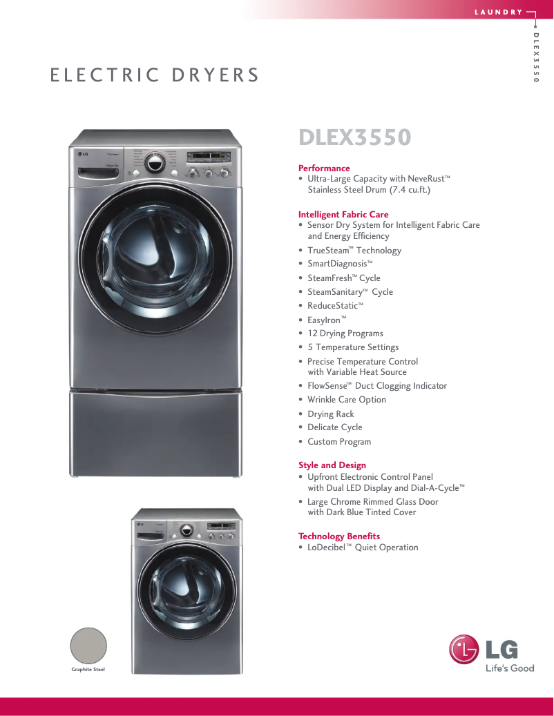 First page image of the manual for DLEX3550V