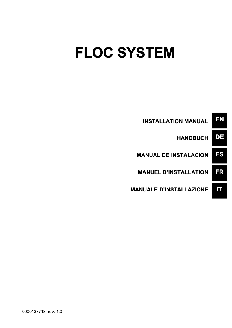 Page 1 of the manual User Manual AstralPool Floc System