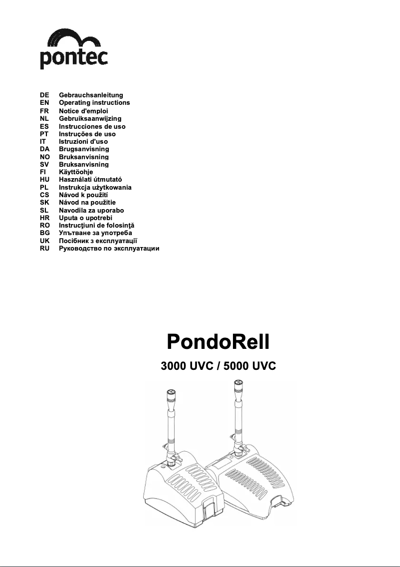 Page 1 of the manual User Manual Pontec PondoRell 3000 UVC