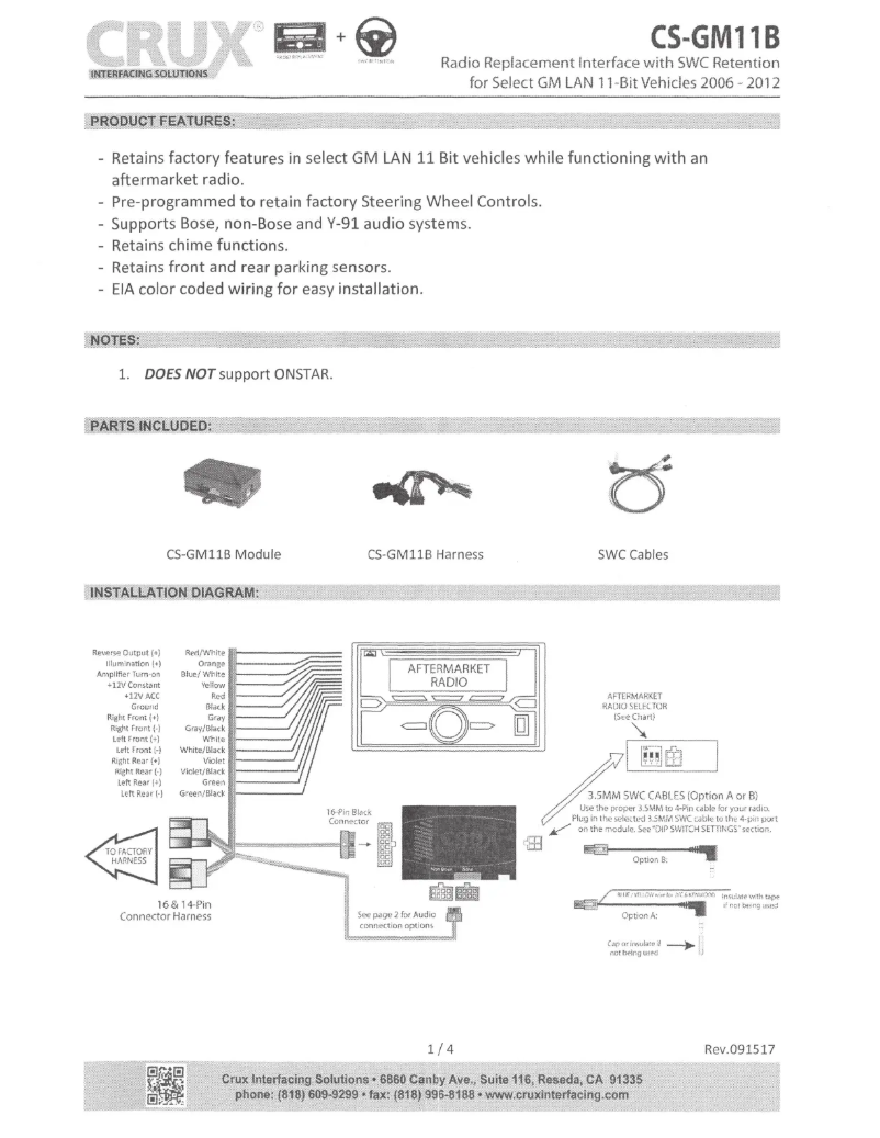First page image of the manual for CS-GM11B