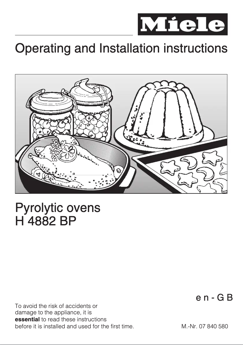 Page 1 of the manual User Manual Miele H 4882 BP