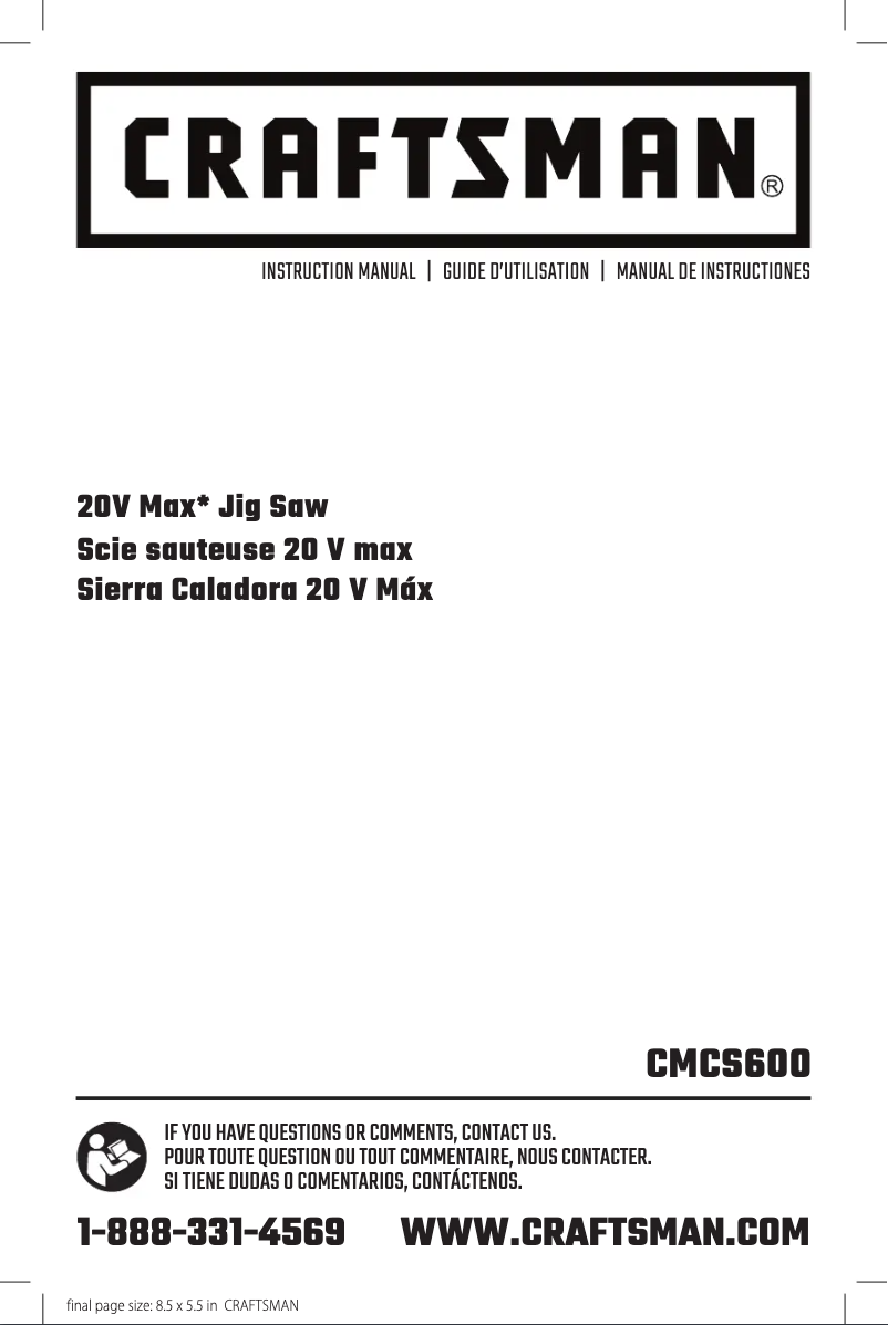 First page image of the manual for CMCS600D1
